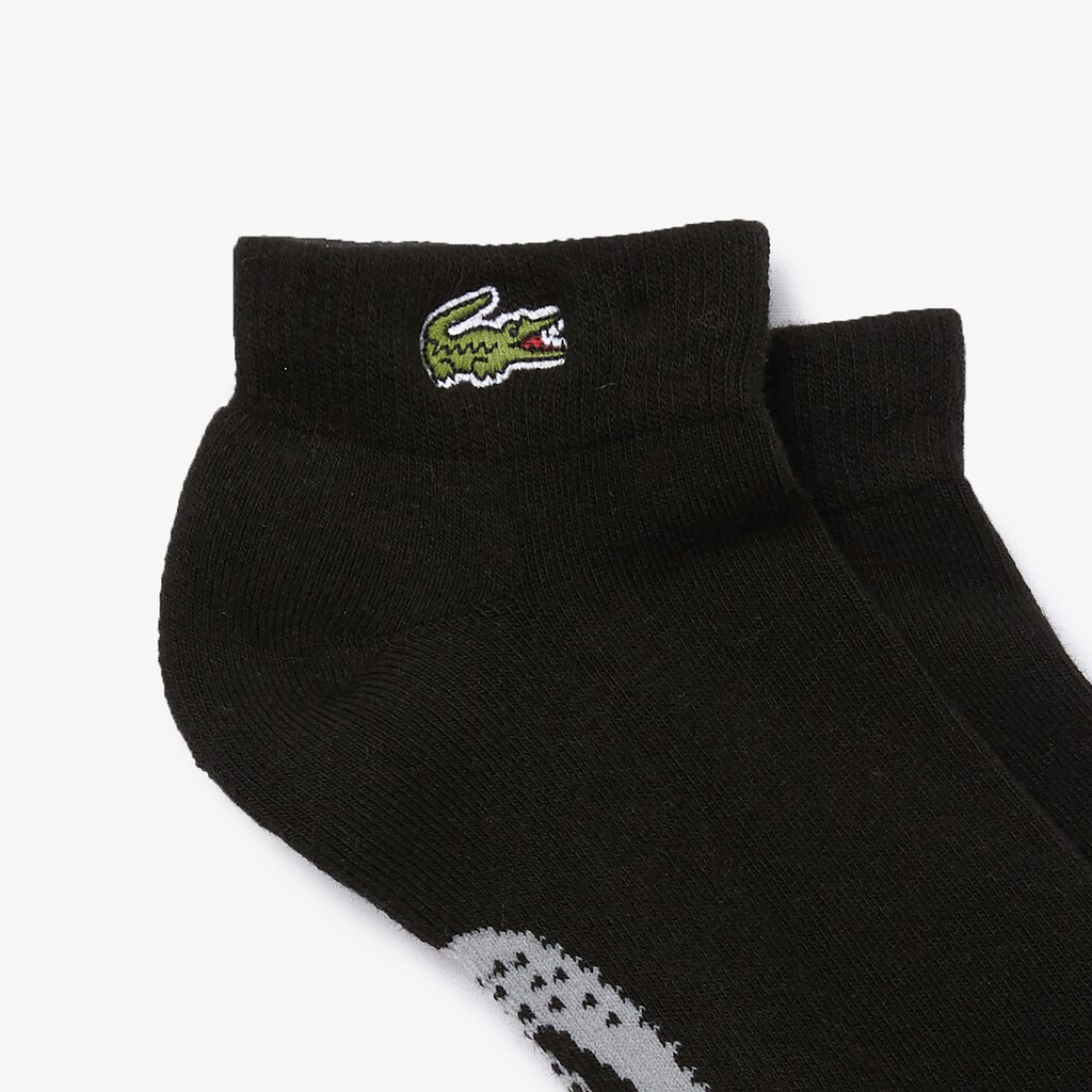 Men's Lacoste Black / Grey Socks SPORT Printed Crocodile Low-Cut Cotton WK3-02360O5