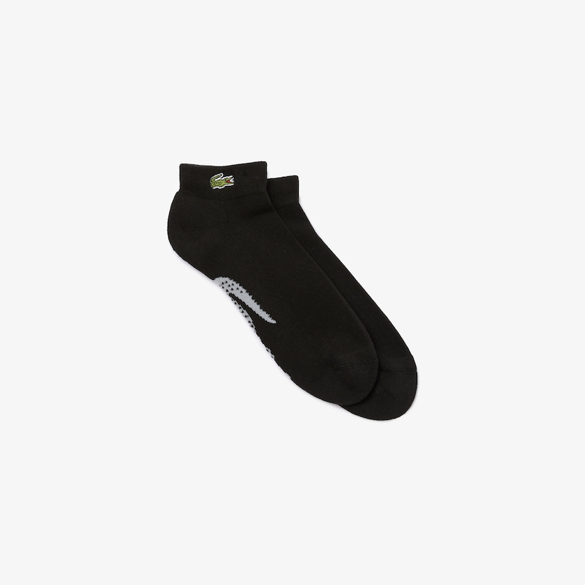 Men's Lacoste Black / Grey Socks SPORT Printed Crocodile Low-Cut Cotton WK3-02360O5