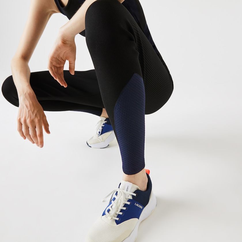 Women's Lacoste Black / Navy Blue Pants SPORT Ergonomic Knit Leggings AH9-23562J6