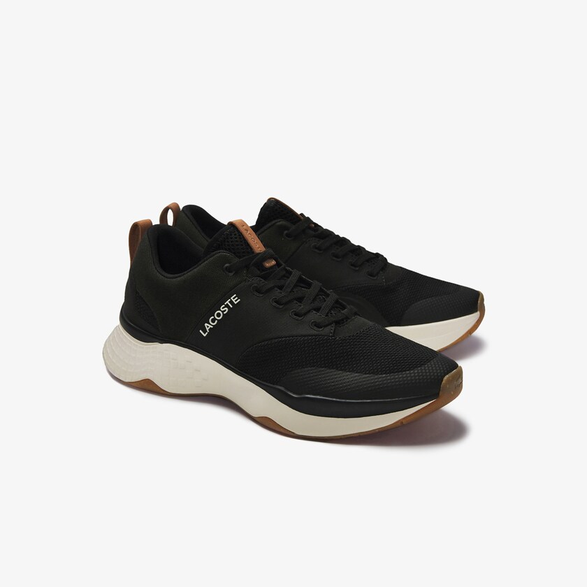 Men's Lacoste Black / Off White Sneakers Court-Drive Plus Colourblock Textile OP1-08420H0