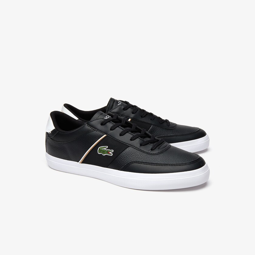 Men's Lacoste Black / White Sneakers Court-Master Tumbled Leather WG3-61006E1