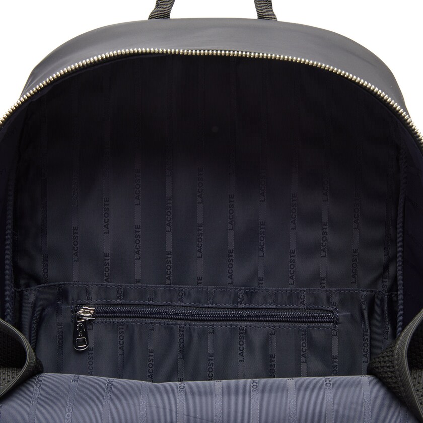Men's Lacoste Black / White Backpacks L.12.12 Branded And Strap QO5-12711D6