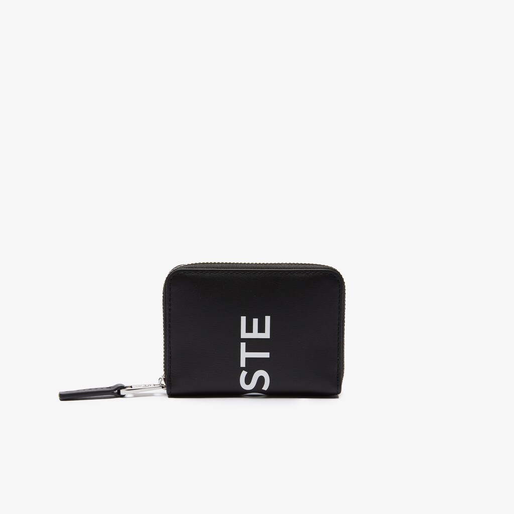 Men's Lacoste Black / White Bags L.12.12 Smooth Leather Wallet And Key Chain Gift Box QW3-15061C0