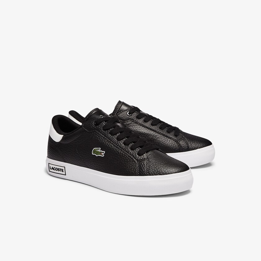 Women's Lacoste Black / White Sneakers Powercourt Leather and Synthetic EQ8-51165N9