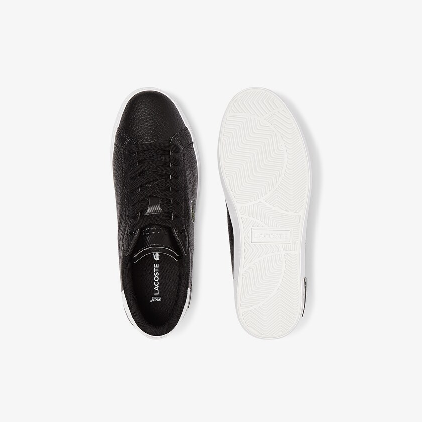 Women's Lacoste Black / White Sneakers Powercourt Leather and Synthetic EQ8-51165N9