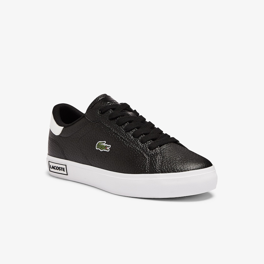 Women's Lacoste Black / White Sneakers Powercourt Leather and Synthetic EQ8-51165N9