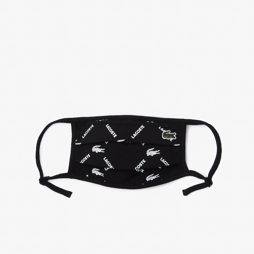 Women's Lacoste Black / White / Black / Green / White Masks L.12.12 Printed Face with Adjustable Strap BI7-38313Y8