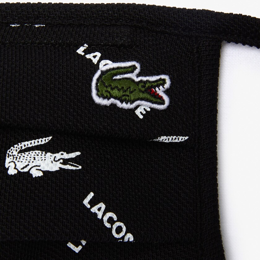 Men's Lacoste Black / White / Black / Green / White Masks L.12.12 Printed Face with Adjustable Strap ZT8-48714K3
