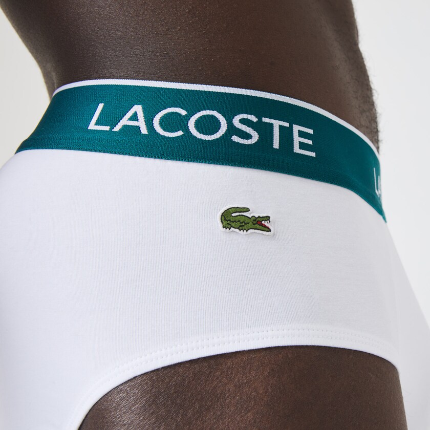 Men's Lacoste Black / White / Grey Briefs Pack Of 3 Casual UX7-35953U0