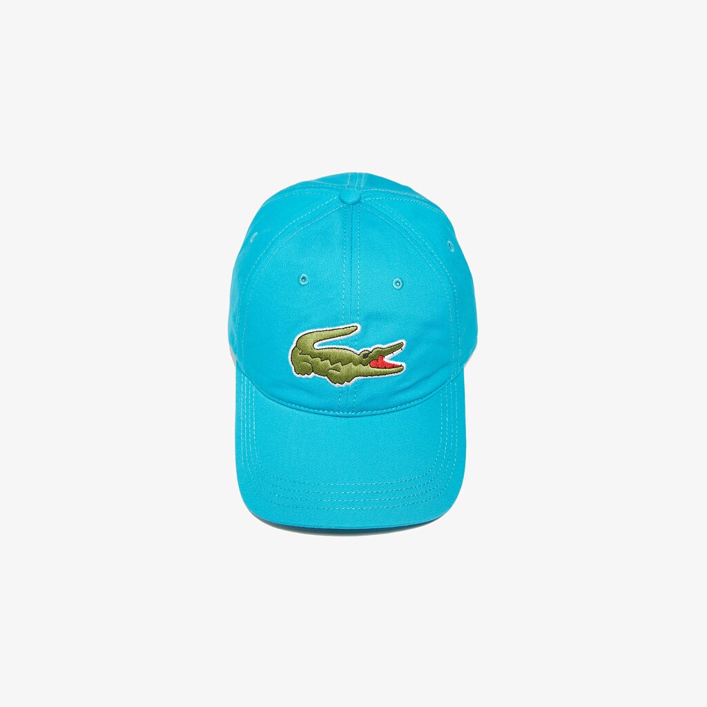 Men's Lacoste Blue Caps Contrast Strap And Oversized Crocodile Cotton TX3-13921U4