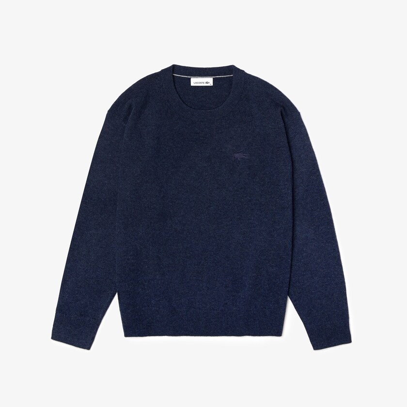 Women's Lacoste Blue Sweaters Crew Neck Wool NF2-76997F2