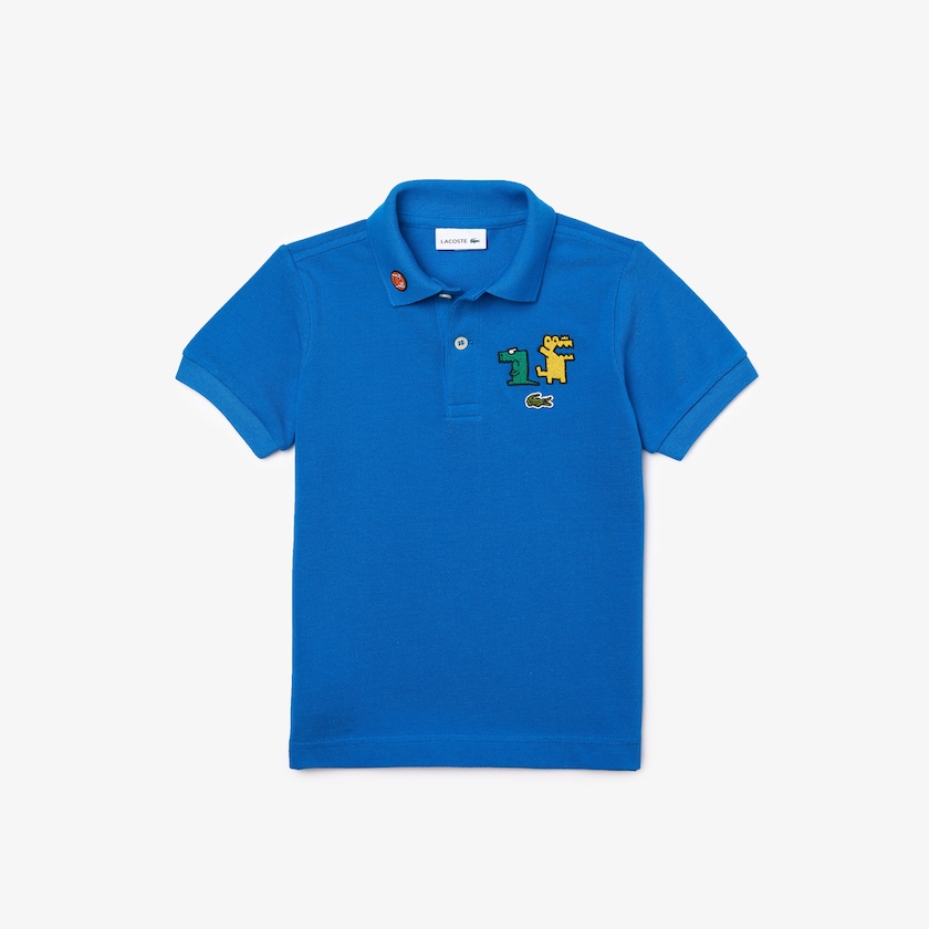 Kids' Lacoste Blue Polo Shirts Fun Crocodiles Cotton Piqué RD4-85448B7
