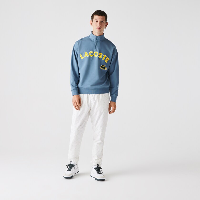 Men's Lacoste Blue Sweatshirts LIVE Branded Cotton Fleece PS2-17761V2