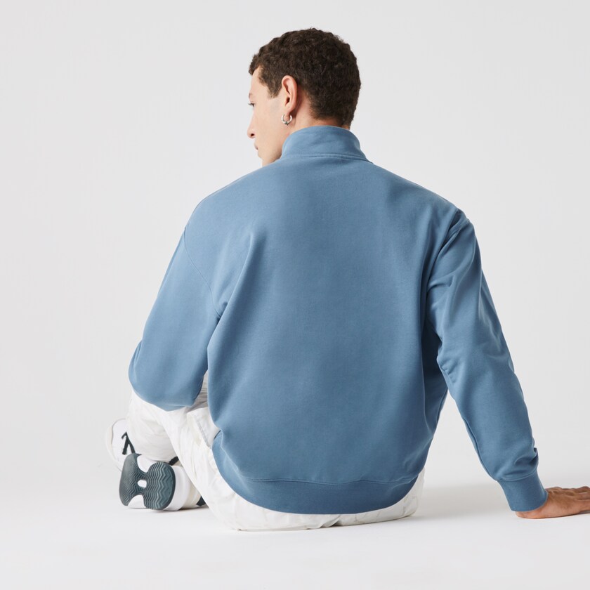 Men's Lacoste Blue Sweatshirts LIVE Branded Cotton Fleece PS2-17761V2