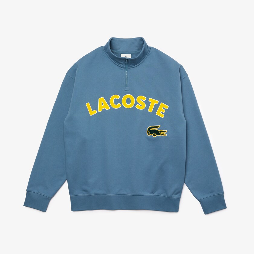 Men's Lacoste Blue Sweatshirts LIVE Branded Cotton Fleece PS2-17761V2