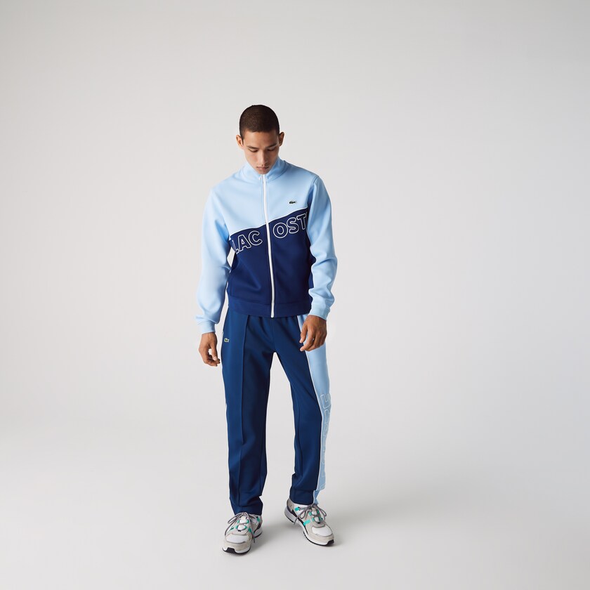Men's Lacoste Blue Pants LIVE Colorblock Light Neoprene Tracksuit EE0-42414Q8
