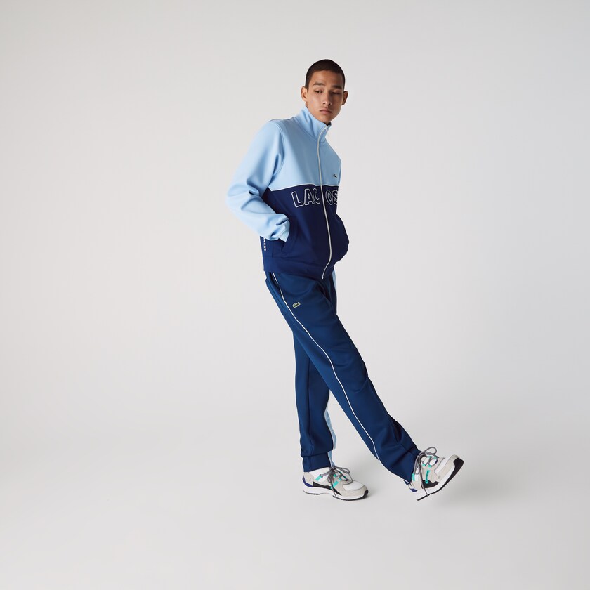 Men's Lacoste Blue Pants LIVE Colorblock Light Neoprene Tracksuit EE0-42414Q8