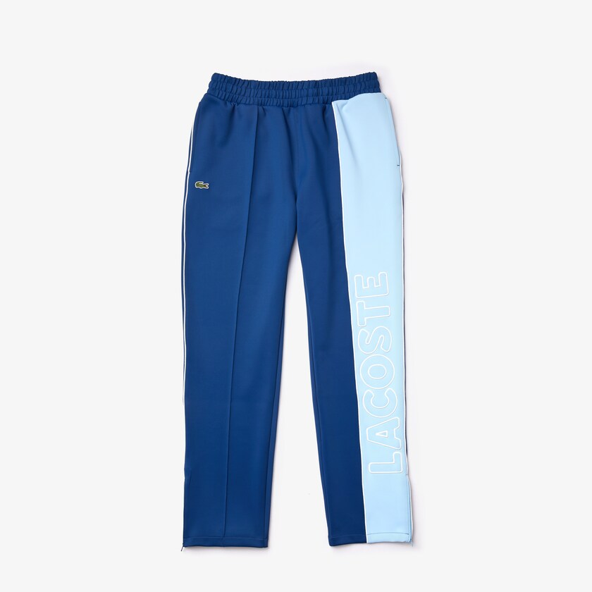 Men's Lacoste Blue Pants LIVE Colorblock Light Neoprene Tracksuit EE0-42414Q8
