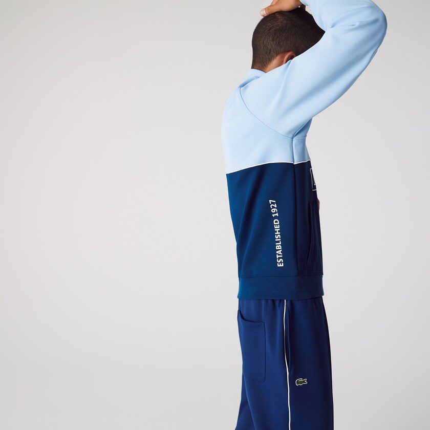 Men's Lacoste Blue Jackets LIVE Colorblock Neoprene Tracksuit OP4-54435I1