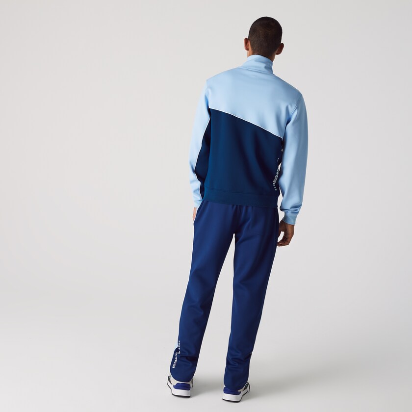 Men's Lacoste Blue Jackets LIVE Colorblock Neoprene Tracksuit OP4-54435I1