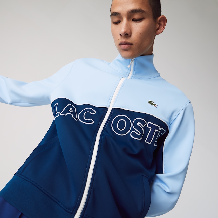 Men's Lacoste Blue Jackets LIVE Colorblock Neoprene Tracksuit OP4-54435I1