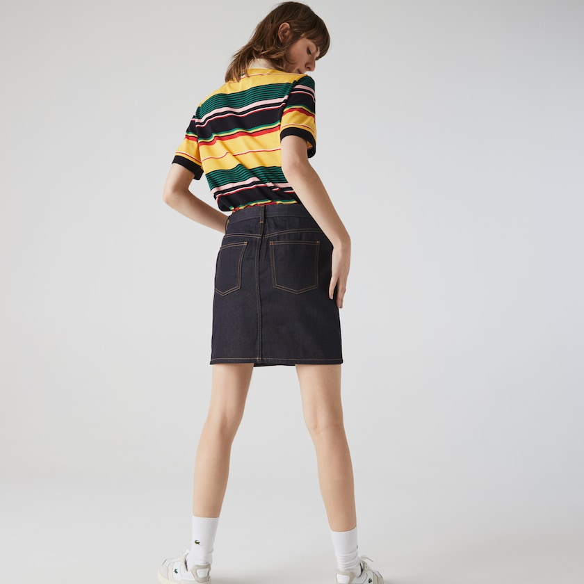 Women's Lacoste Blue Skirts LIVE Dark Denim Mini QF3-33903L0
