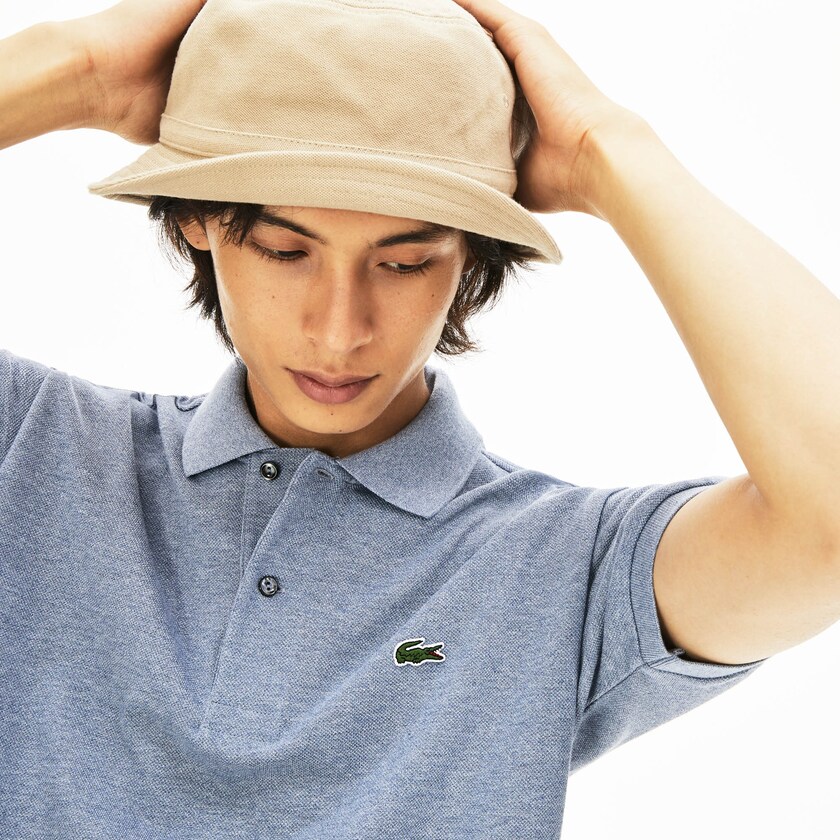 Men's Lacoste Blue Polo Shirts Marl Fabric L.12.12 NK8-34303P4