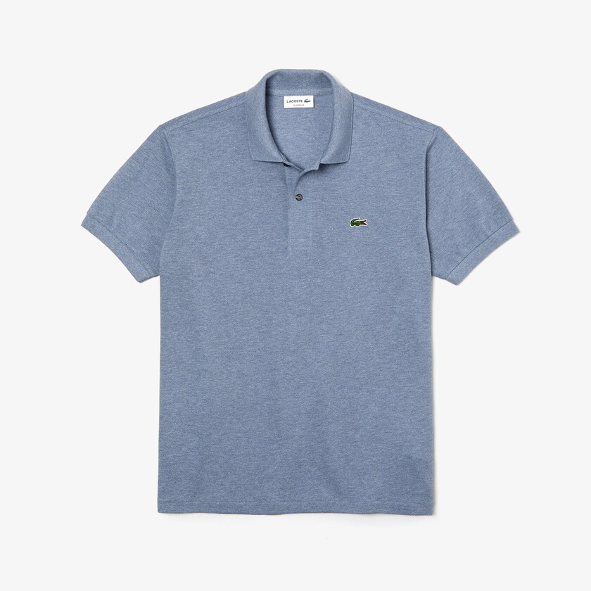 Men's Lacoste Blue Polo Shirts Marl Fabric L.12.12 NK8-34303P4