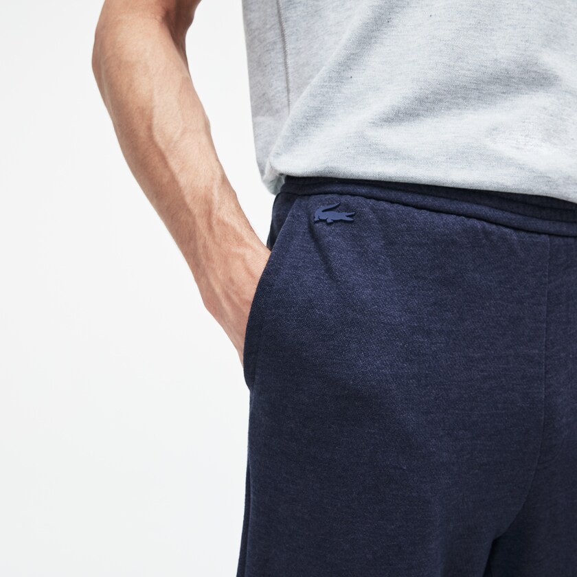 Men's Lacoste Blue Sweatpants Motion Cotton And Wool Fleece QM5-63586X2