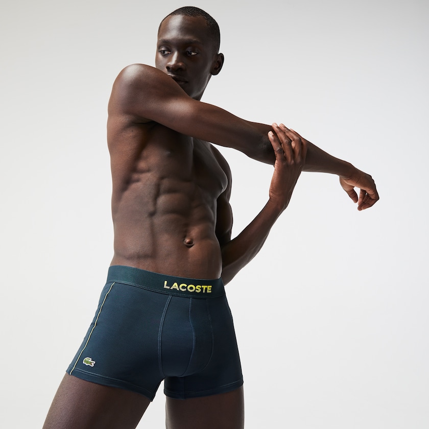 Men's Lacoste Blue Briefs Motion Technical Piqué Boxer FI8-80248A3