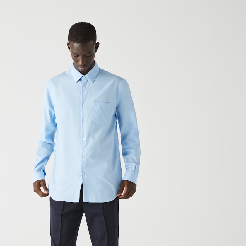 Men's Lacoste Blue Shirts Regular Fit Cotton Poplin KL8-82358H5