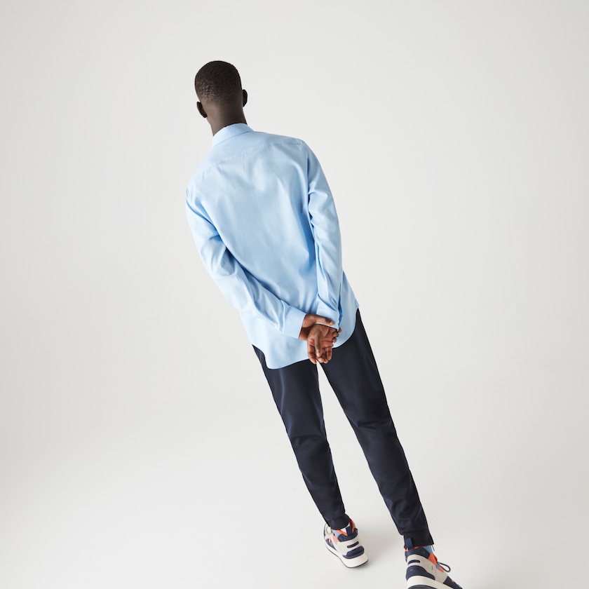 Men's Lacoste Blue Shirts Regular Fit Cotton Poplin KL8-82358H5