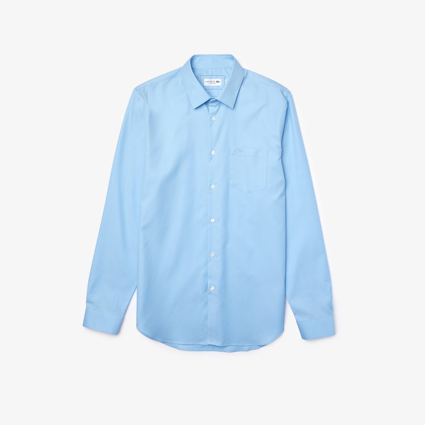 Men's Lacoste Blue Shirts Regular Fit Cotton Poplin KL8-82358H5