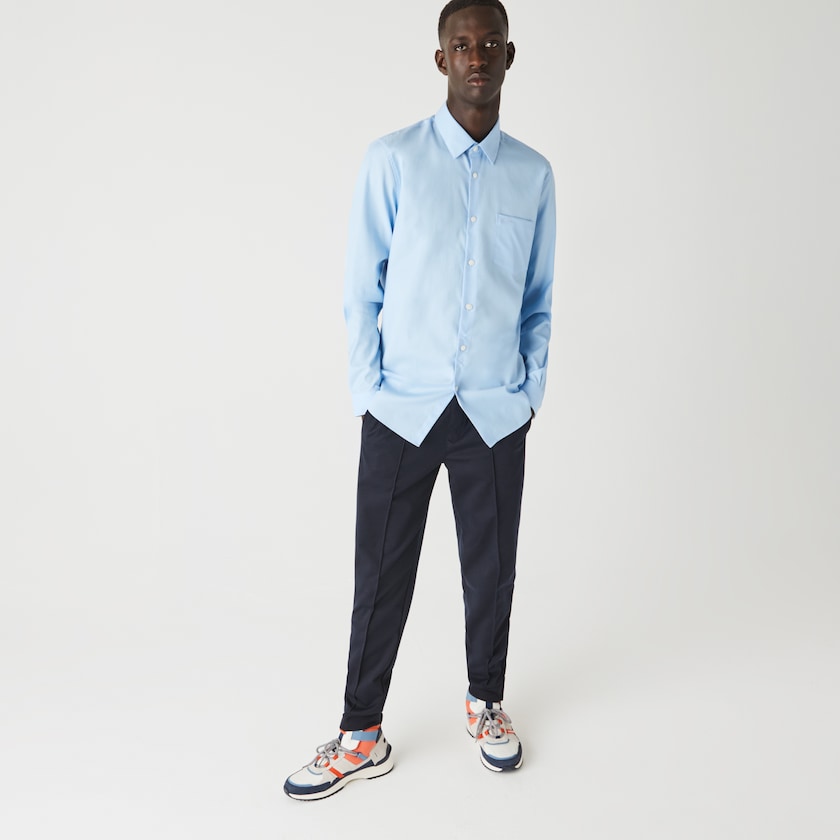 Men's Lacoste Blue Shirts Regular Fit Cotton Poplin KL8-82358H5