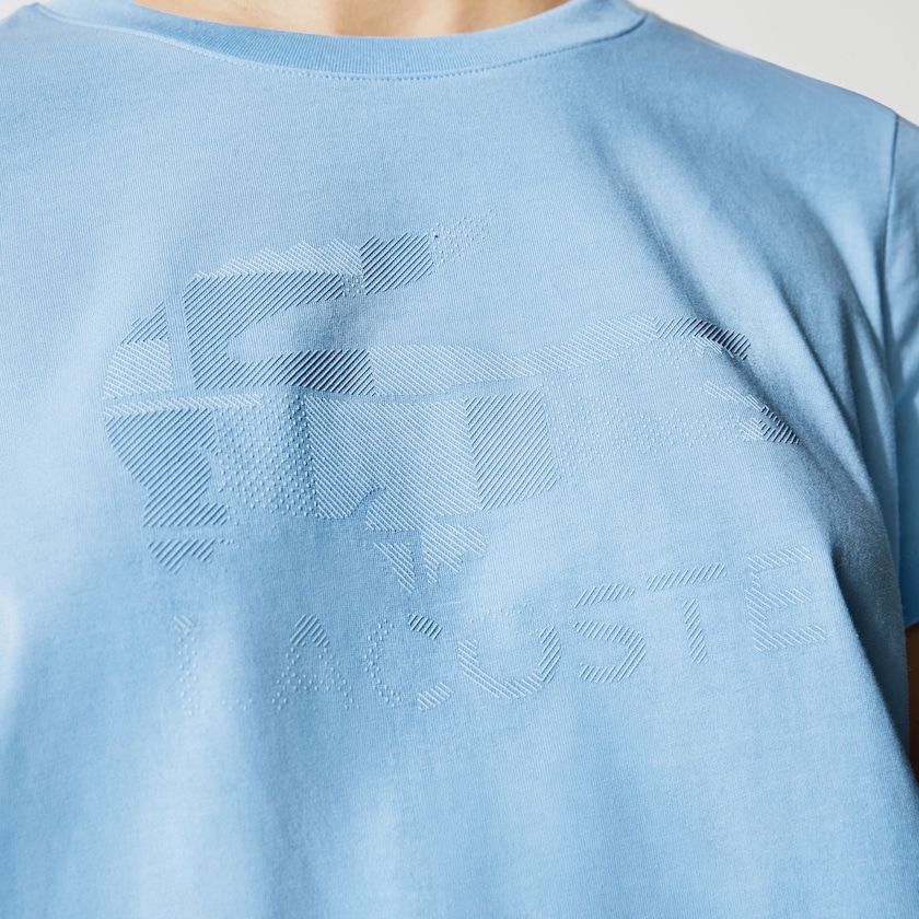 Women's Lacoste Blue T Shirts SPORT Logo Print Organic Cotton Tennis HS8-55675A6