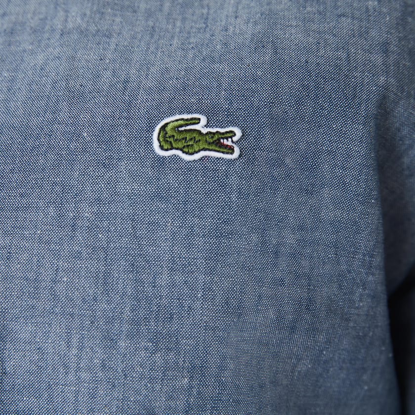 Men's Lacoste Blue Shirts Slim Fit Cotton Chambray KZ2-00440K9