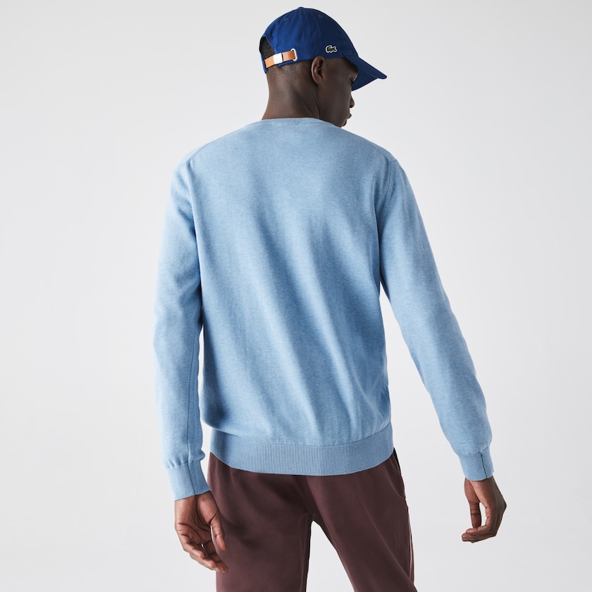 Men's Lacoste Blue Sweaters V-neck Organic Cotton UN6-42504R5