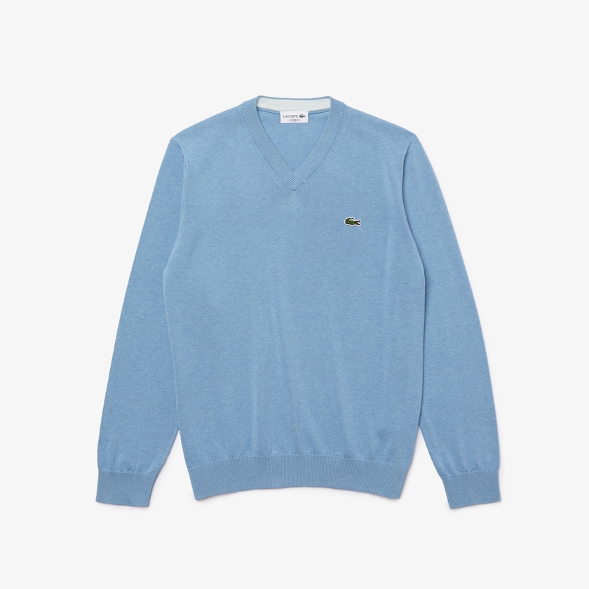 Men's Lacoste Blue Sweaters V-neck Organic Cotton UN6-42504R5