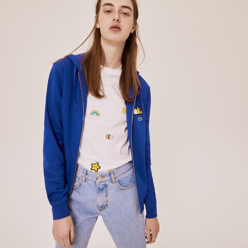 Women's Lacoste Blue Jackets x FriendsWithYou Design Zippered UH6-82368X4