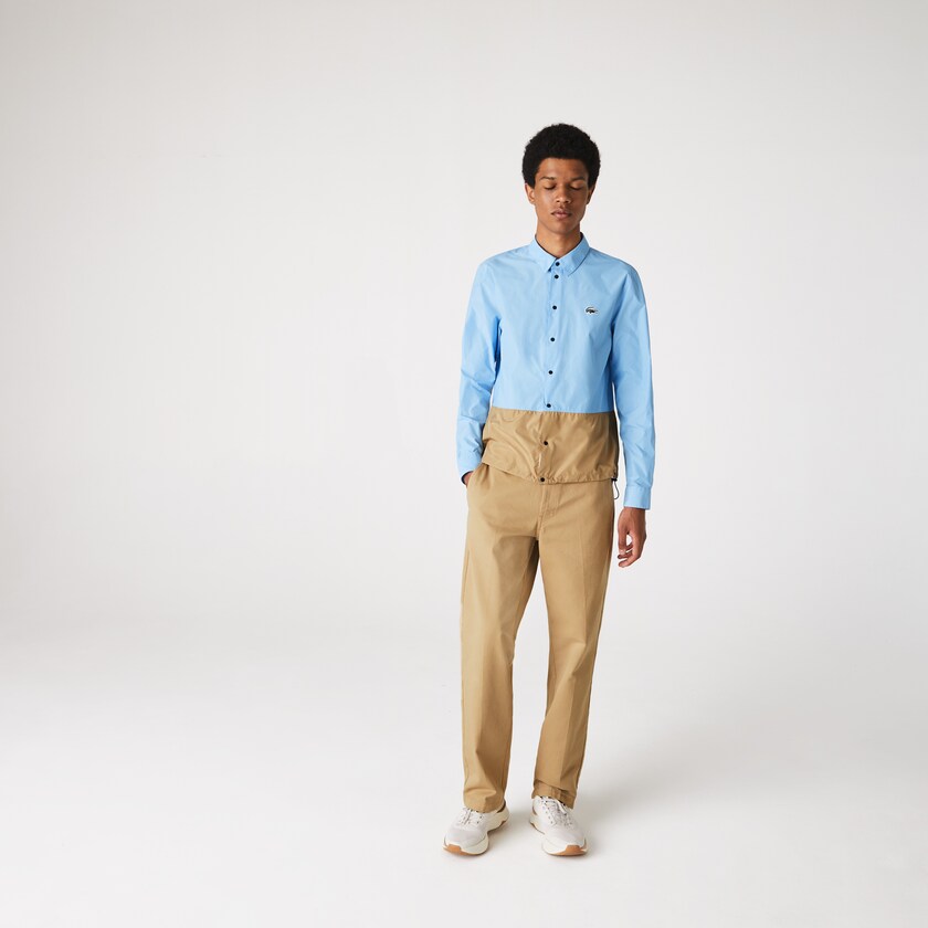 Men's Lacoste Blue / Beige Overshirts Hawaiian Fit Colorblock UZ3-72877F2