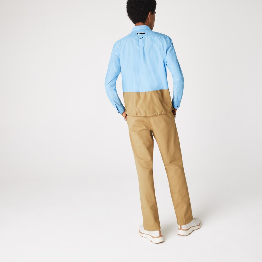 Men's Lacoste Blue / Beige Overshirts Hawaiian Fit Colorblock UZ3-72877F2
