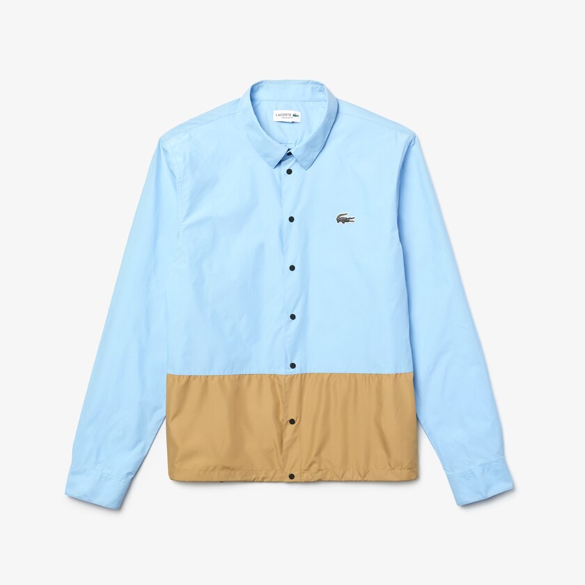 Men's Lacoste Blue / Beige Overshirts Hawaiian Fit Colorblock UZ3-72877F2