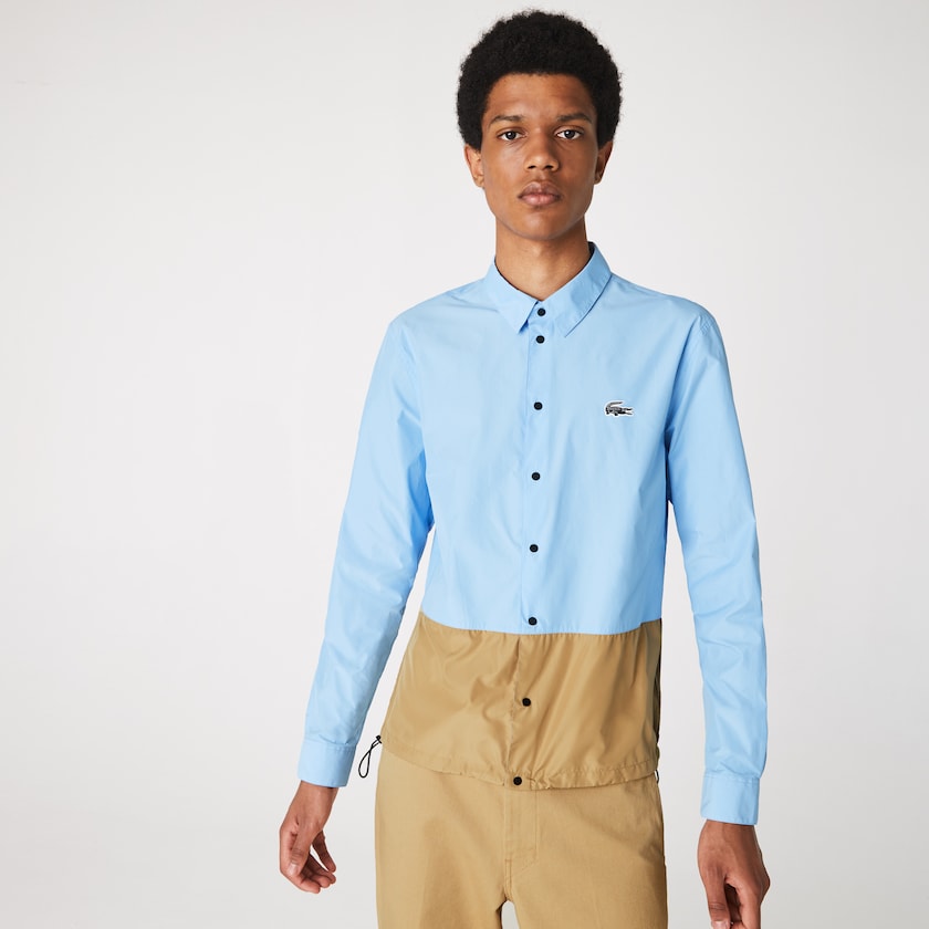 Men's Lacoste Blue / Beige Overshirts Hawaiian Fit Colorblock UZ3-72877F2