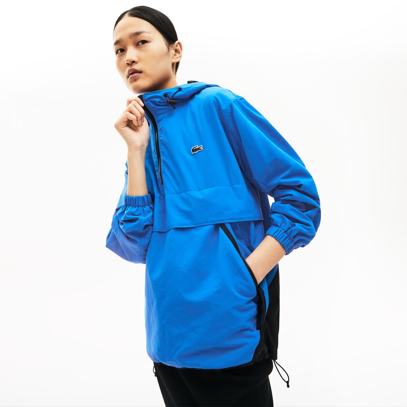 Men's Lacoste Blue / Black Windbreaker LIVE Water- Resistant Pullover DI7-90079H6