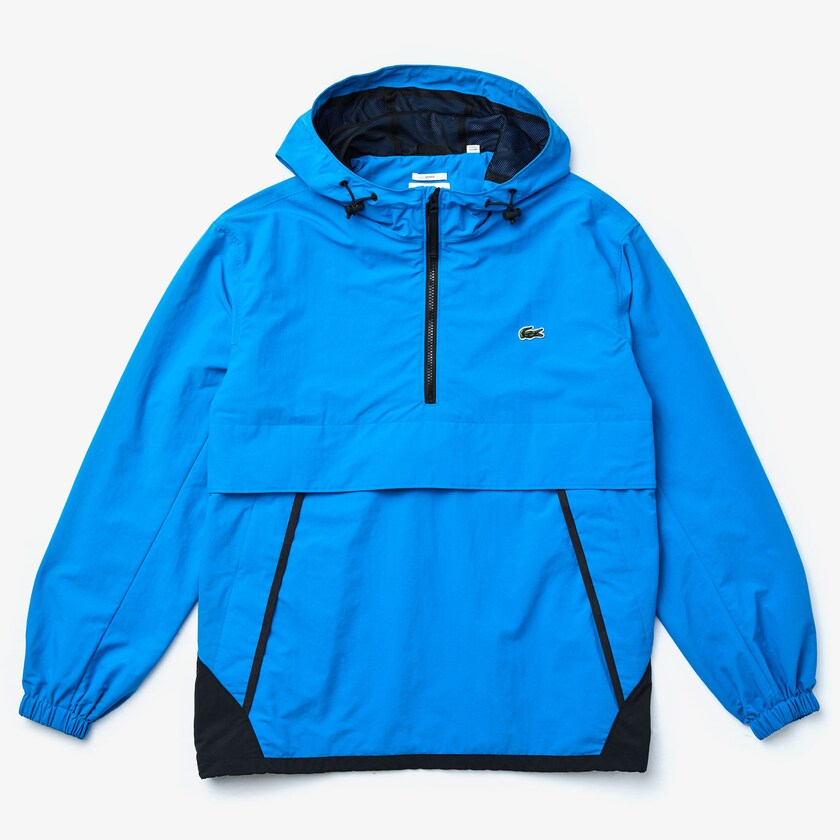 Men's Lacoste Blue / Black Windbreaker LIVE Water- Resistant Pullover DI7-90079H6