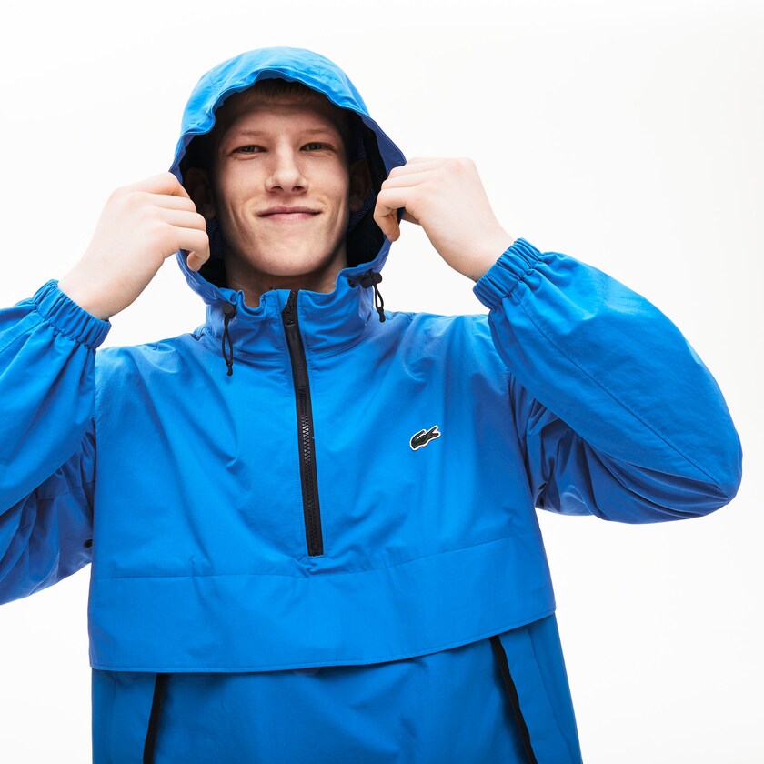Men's Lacoste Blue / Black Windbreaker LIVE Water- Resistant Pullover DI7-90079H6