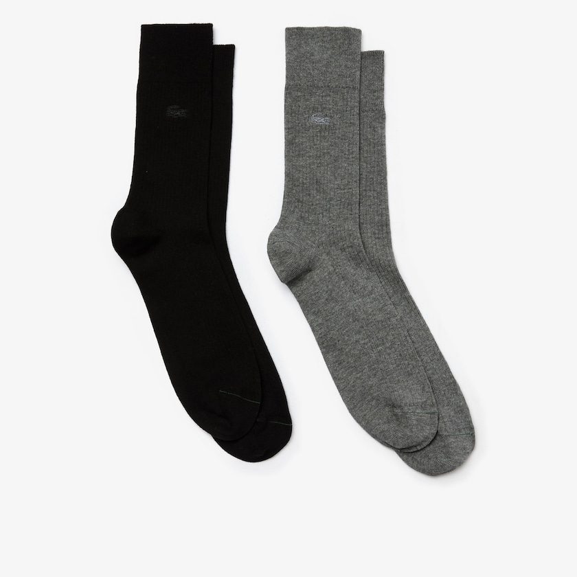 Men's Lacoste Blue / Black Socks Two-Pack Cotton And Wool CY0-02520K2