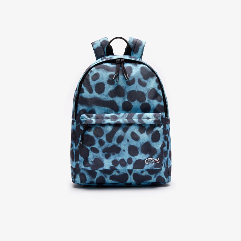 Men's Lacoste Blue / Black Backpacks x National Geographic Animal Print JI7-70377A5