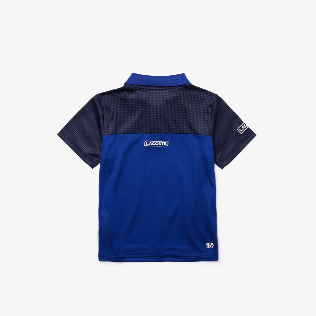 Kids' Lacoste Blue / Black / White Polo Shirts SPORT Breathable Piqué Tennis XR2-32693F3