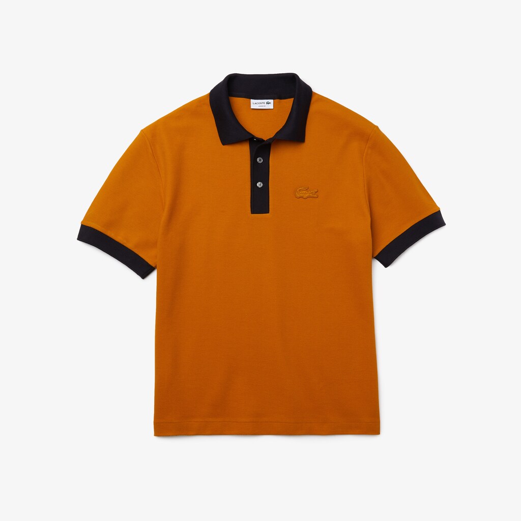 Men's Lacoste Blue / Navy Blue Polo Shirts Relaxed Fit Textured Cotton Piqué WR3-12551M2